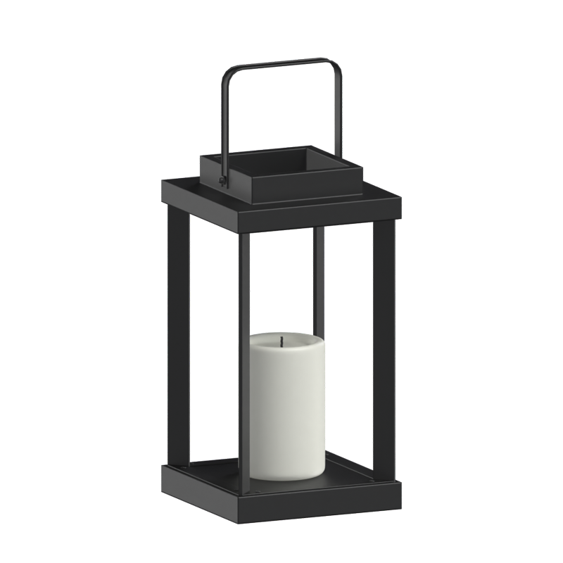 3D Lantern With Candle Model