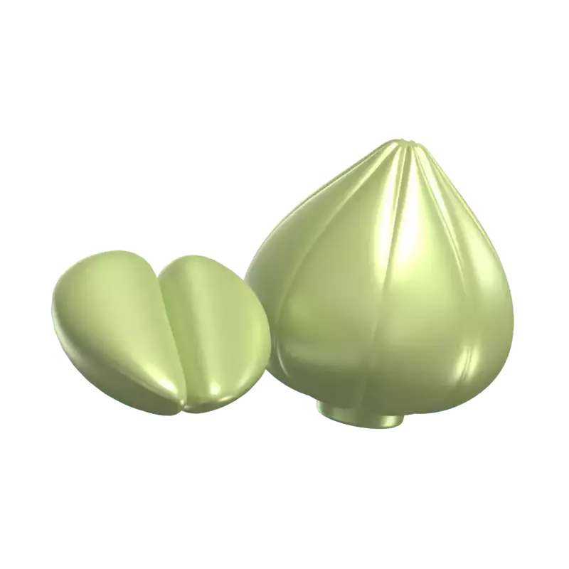 3D A Piece Of Garlic And Separated Garlic Parts 3D Graphic