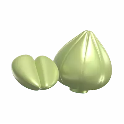3D A Piece Of Garlic And Separated Garlic Parts 3D Graphic