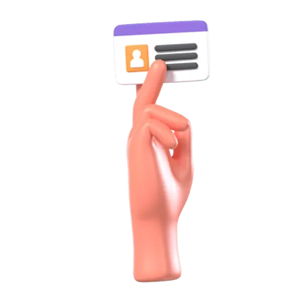 Holding ID Card 3D Graphic