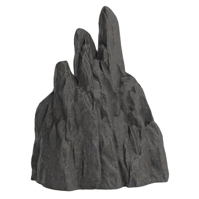 Realistic Rock 3D Model With Three Spikes On Top 3D Graphic