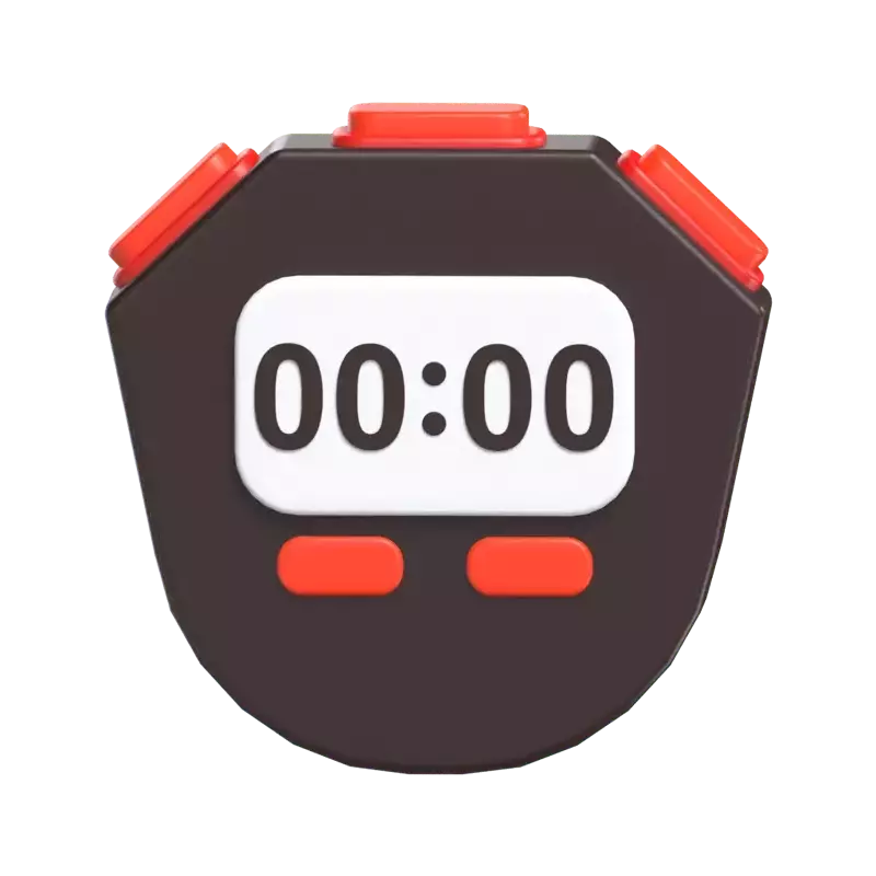 Digital Stopwatch 3D Graphic