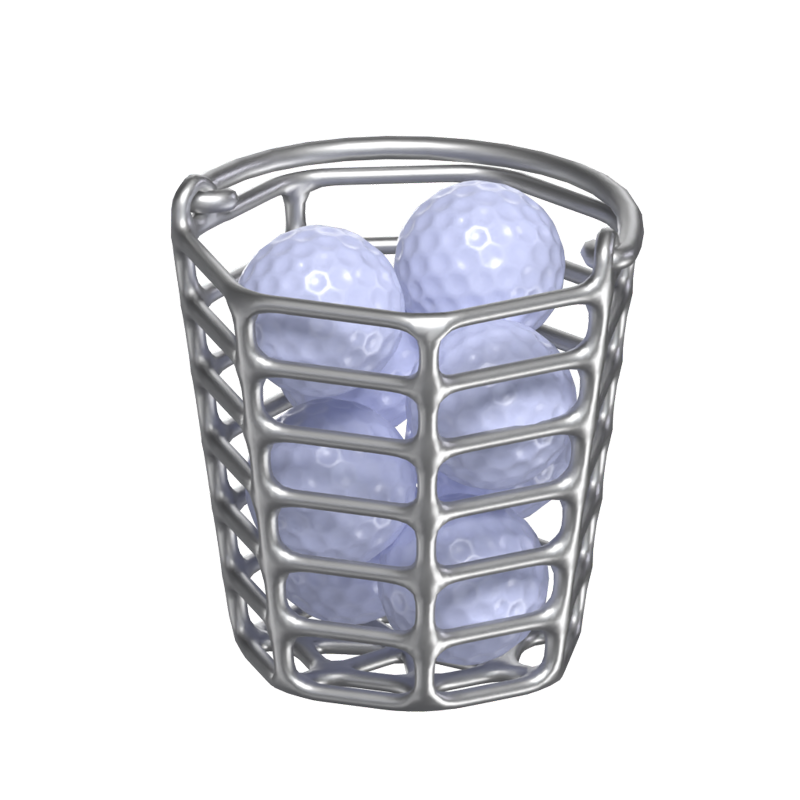 Golf Balls In A Basket 3D Model 3D Graphic