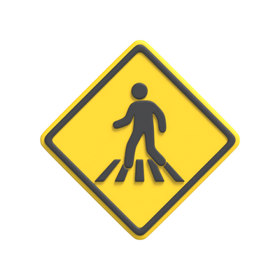 Traffic Walking Area Sign 3D Icon 3D Graphic