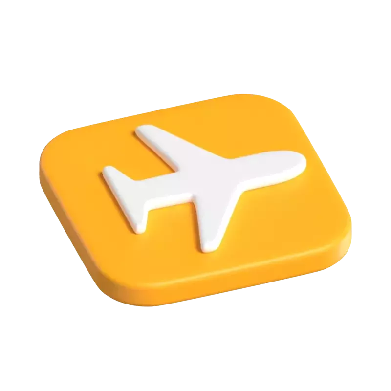 iOS Airplane Mode 3D Icon Button 3D Graphic