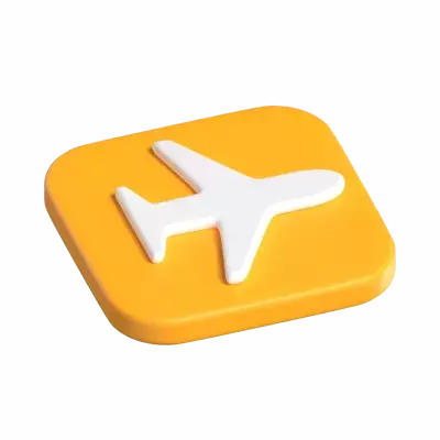 iOS Airplane Mode 3D Icon Button 3D Graphic