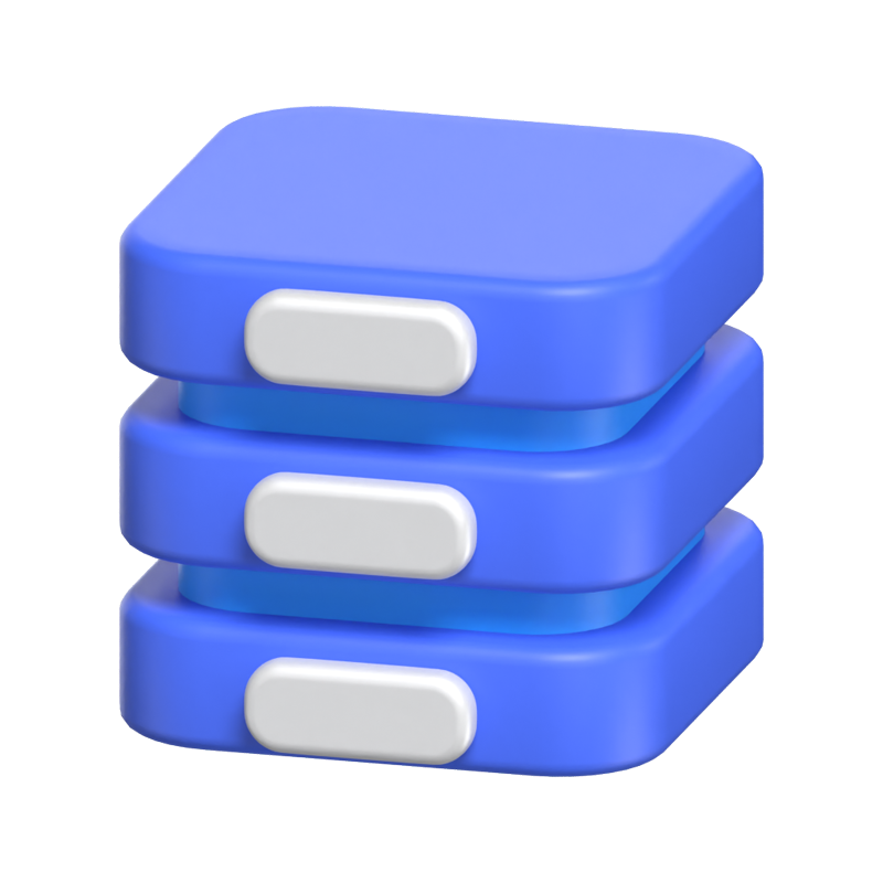 3D Storage Server Icon 3D Graphic