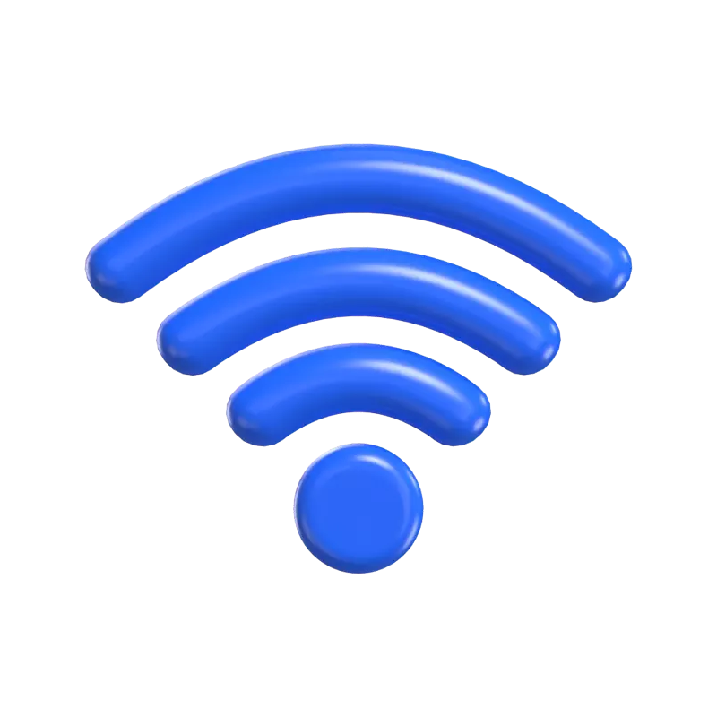 3D Signal Icon Model Clear Communication Symbol