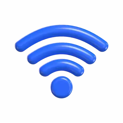 3D Signal Icon Model Clear Communication Symbol