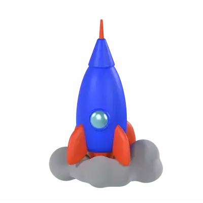Startup Launch 3D Graphic