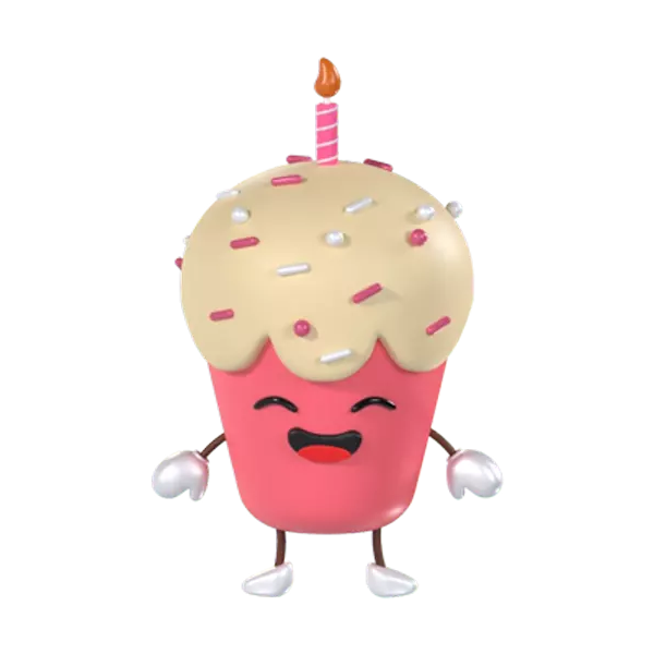 Cute Cupcake 3D Graphic