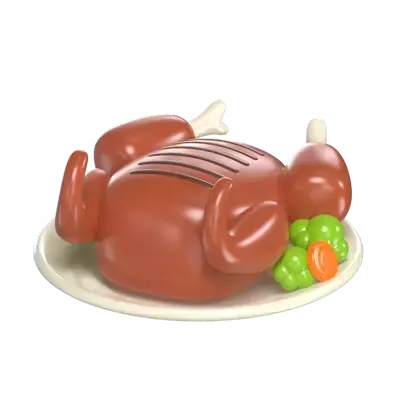 Grilled Turkey 3D Graphic