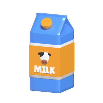 3D Milk Box Dairy Goodness 3D Graphic