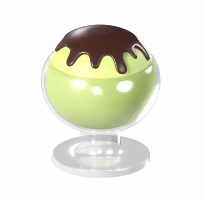 Avocado Ice Cream Bowl 3D Graphic