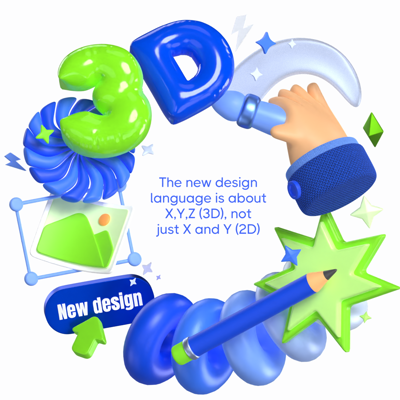 3D Artwork About The New Design Language 3D Template