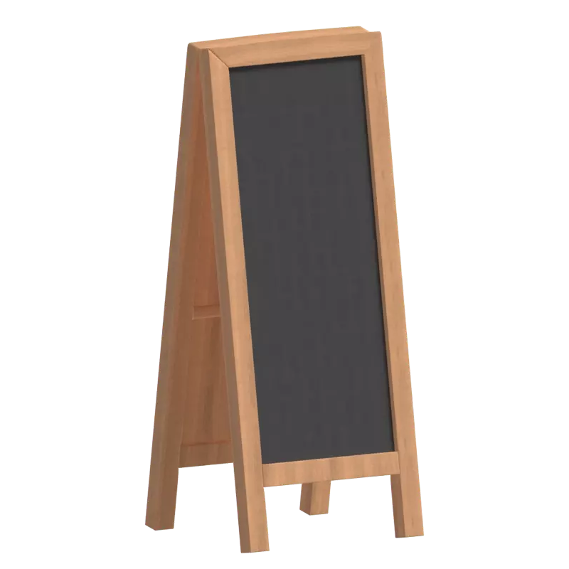 3d Stading Plane Chalk Board Sign 3D Graphic