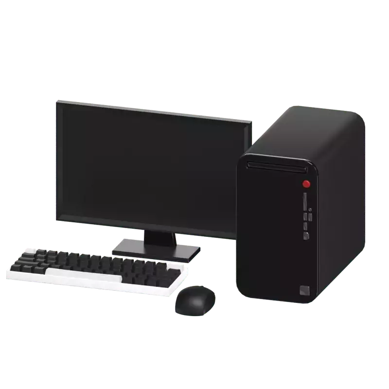 3D Full Set Computer With Keyboard And Mouse 3D Graphic