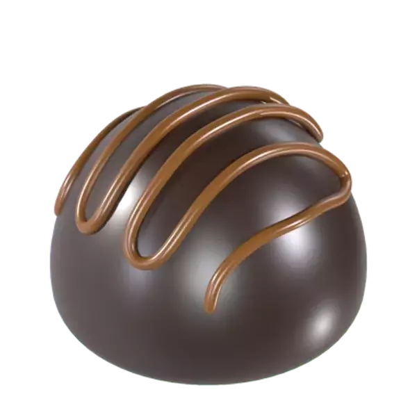 Half Chocolate Ball With Caramel 3d model--c1305fe9-814e-4802-9854-005466e616a9