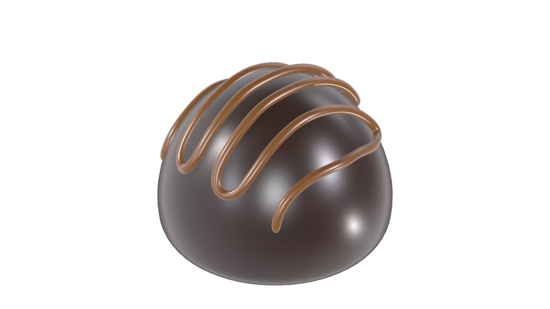 Half Chocolate Ball With Caramel 3D Graphic