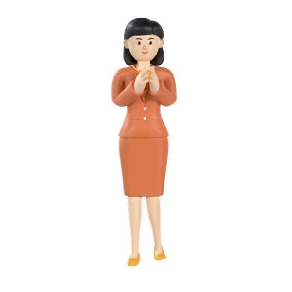Business Woman Clapping 3D Graphic