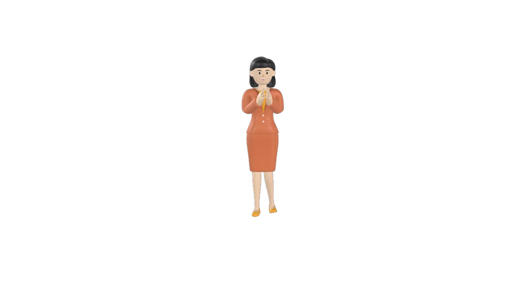Business Woman Clapping 3d model--053d2f1a-6623-47a1-b876-6a0c19453c17