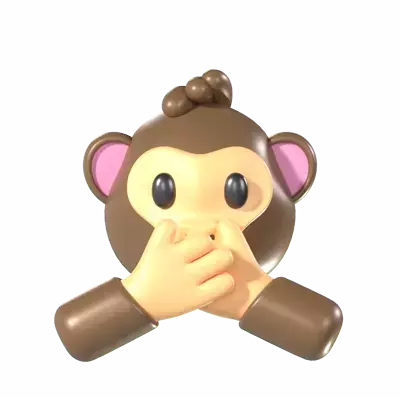 No Speak Monkey 3D Graphic