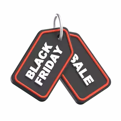 Black Friday Price Tag 3D Graphic