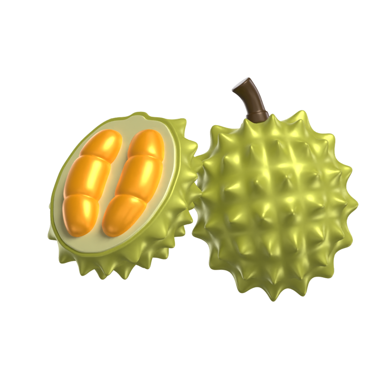 3D Durian Model Fruit With Pulp Exposed 3D Graphic