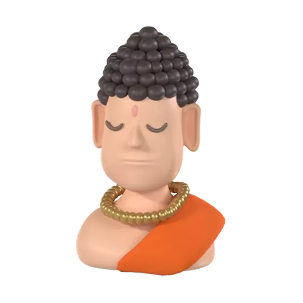 Monk Half Body 3D Graphic
