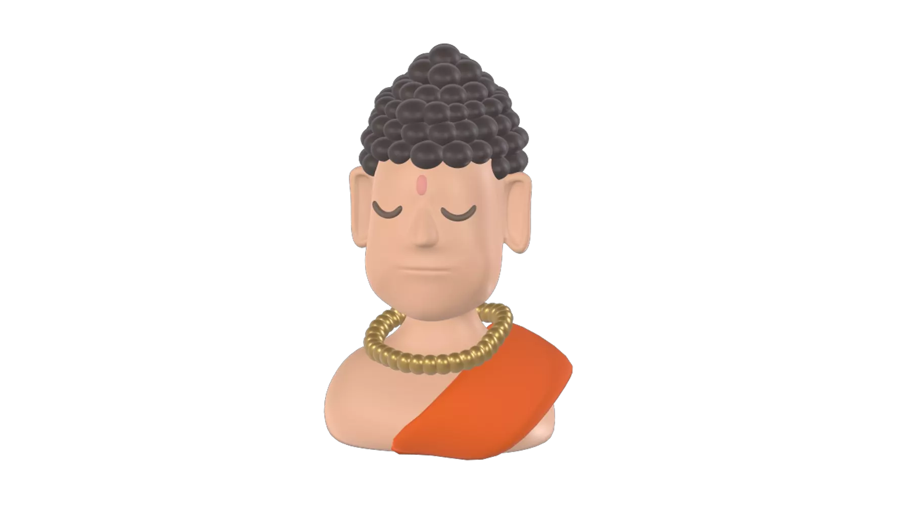 Monk Half Body 3D Graphic