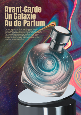 Avant Garde Galaxy Metallic Podium Display For Perfume 3D Template