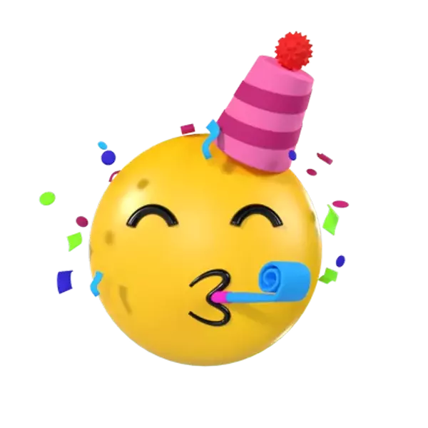 Partying Emoji 3d model--5ebce2e4-c0ee-45bc-8c8d-98410fb135d5
