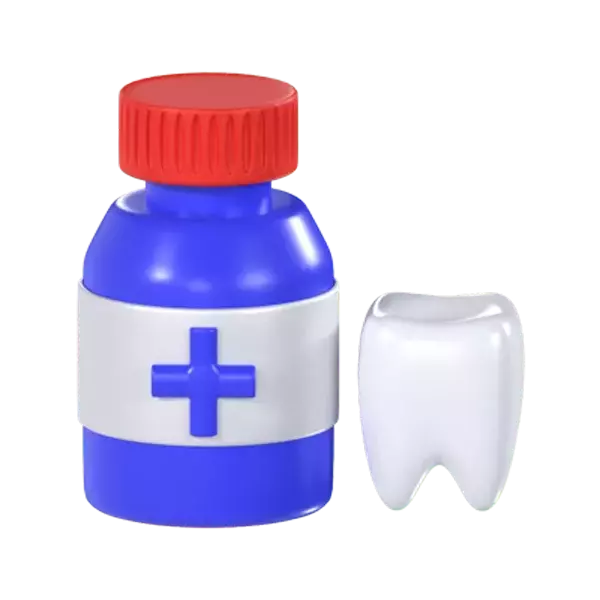 Tooth Medicine 3D Graphic