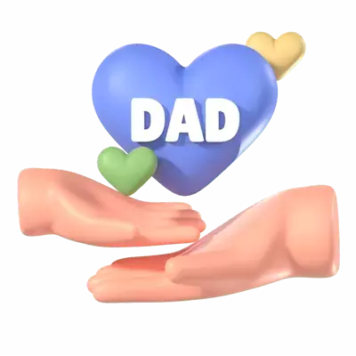 Hold Love Dad 3D Graphic
