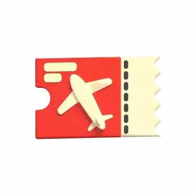 3D Flight Ticket Model Seamless Boarding For Your Journey 3D Graphic