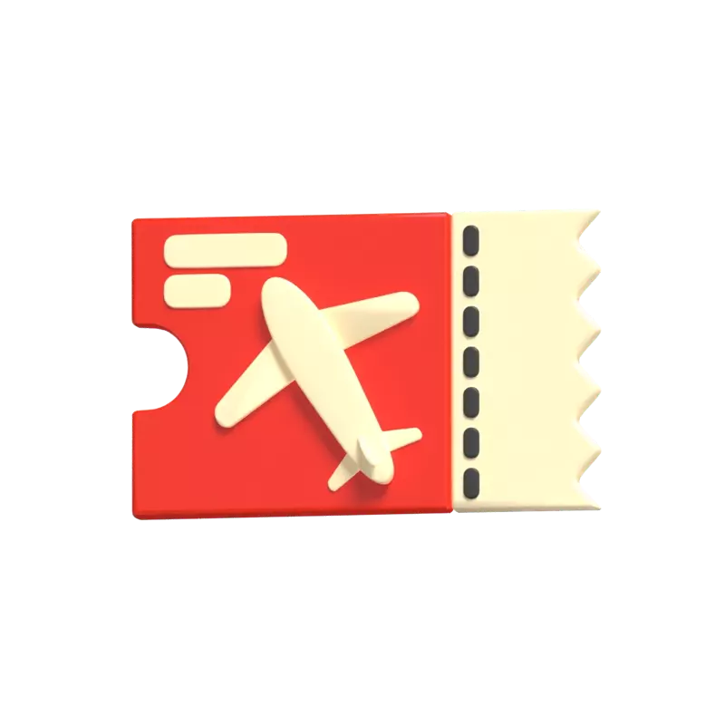 3D Flight Ticket Model Seamless Boarding For Your Journey 3D Graphic