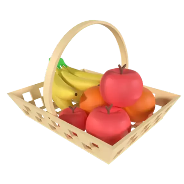 Fruit Basket 3D Graphic