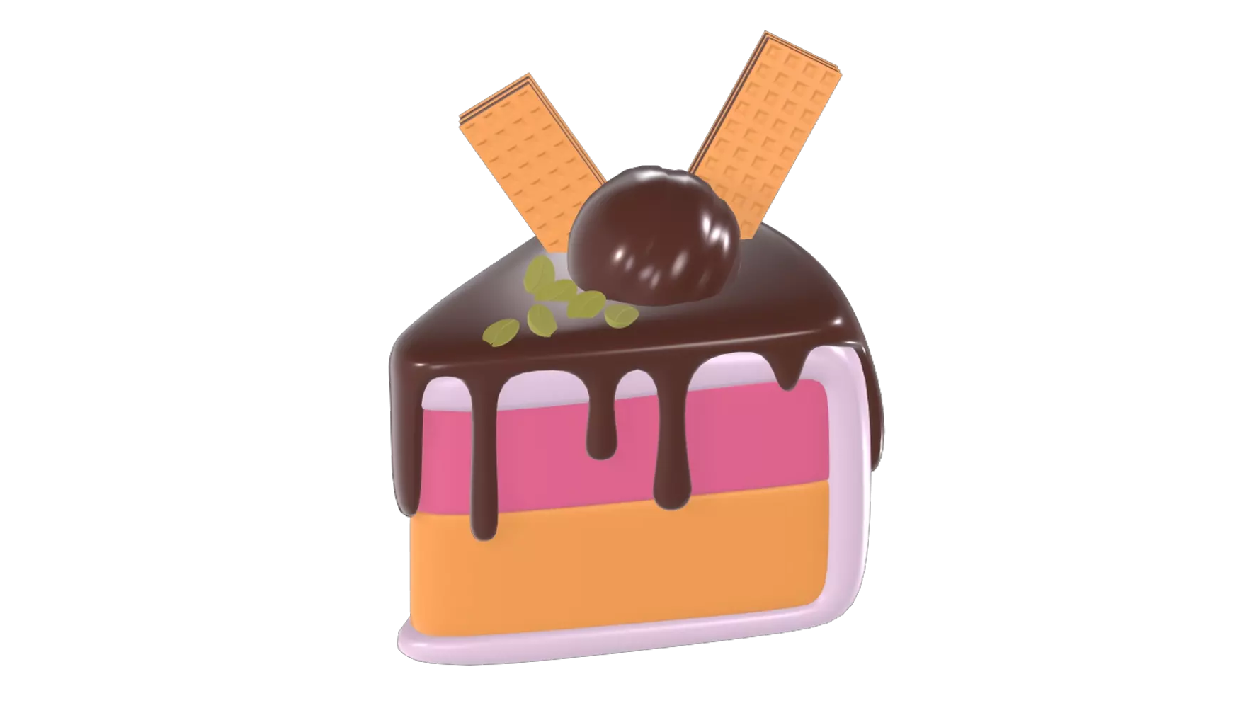 Birthday Slice Wafer Cake 3D Graphic