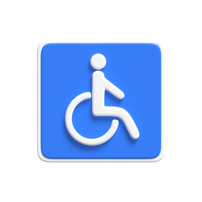 Handicapped Access Only Sing 3d Icon 3D Graphic