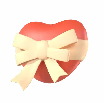 Love With Ribbon 3D Graphic