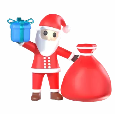 Santa Offering A Gift 3D Graphic