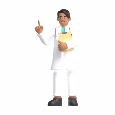 Male Doctor Finger Up 3D Illustration