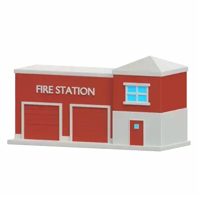 Fire Station 3D Graphic