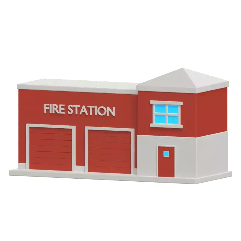 Fire Station 3D Graphic