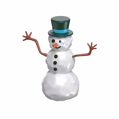 3D Snowman With A Hat 3D Graphic