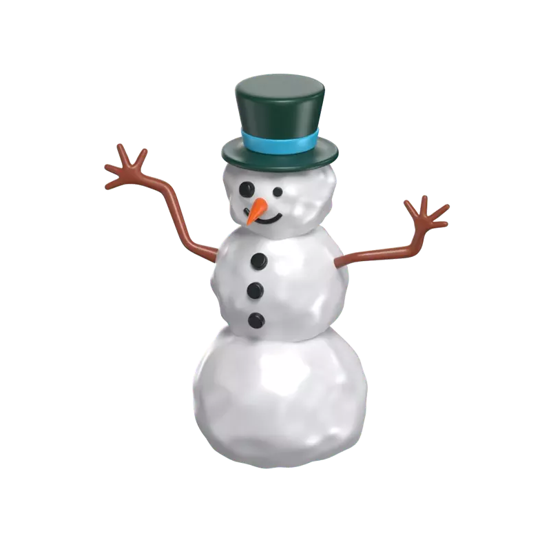 Boneco de neve 3D com chapéu 3D Graphic