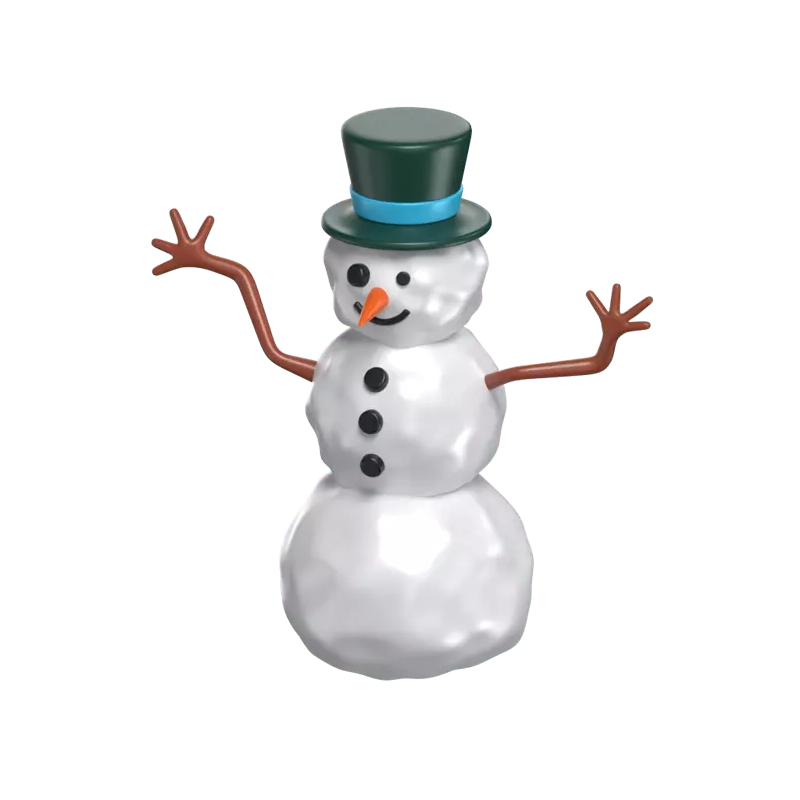3D Snowman With A Hat 3D Graphic