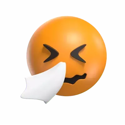 Sneezing Face With A Tissue 3D Icon 3D Graphic