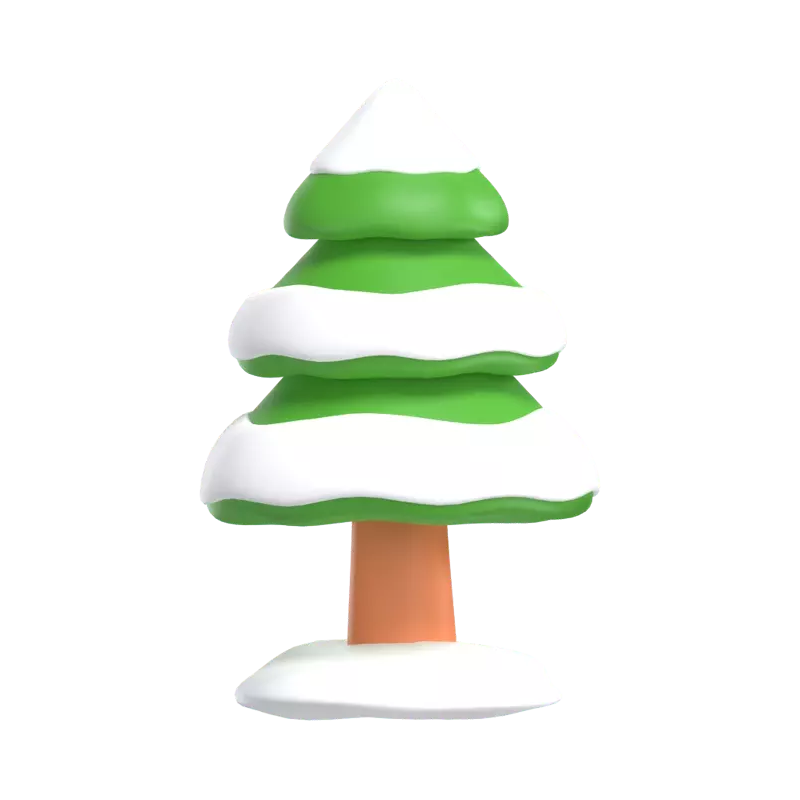 Pinheiro com neve 3D Graphic