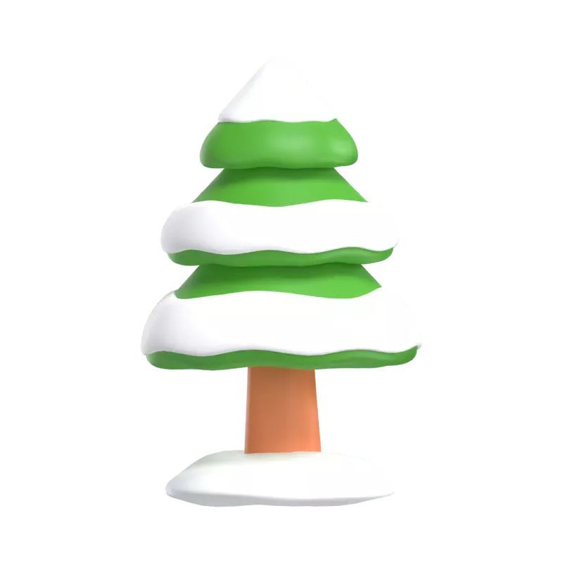 Snowy Pine Tree 3D Graphic